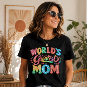 World’s Greatest Mum Retro Floral Typography Tri-Blend Shirt