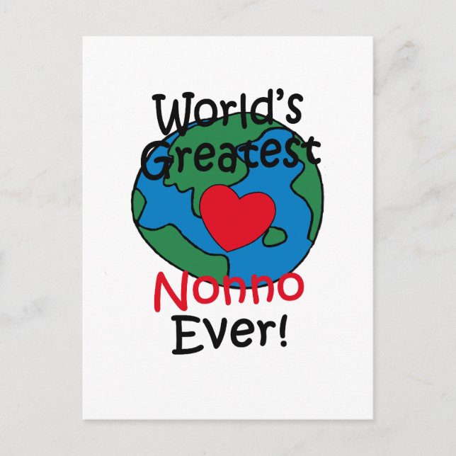 World’s Greatest Nonno Heart Postcard (Front)