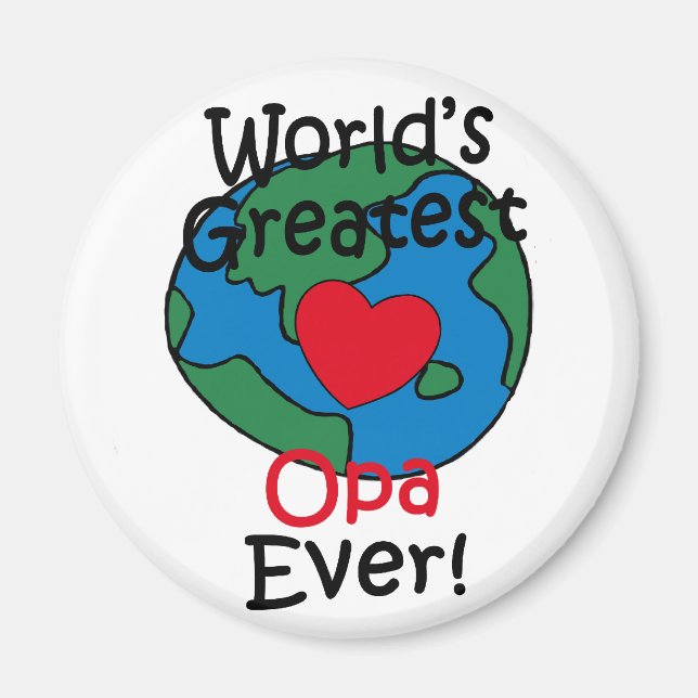 World’s Greatest Opa Heart Magnet (Front)