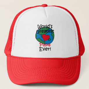 World’s Greatest Papa Heart Trucker Hat