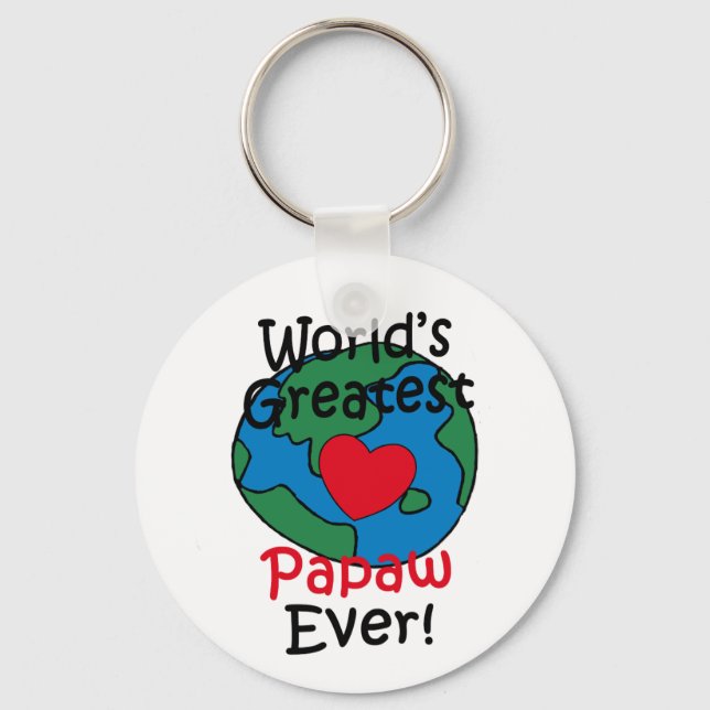 World’s Greatest Papaw Heart Key Ring (Front)