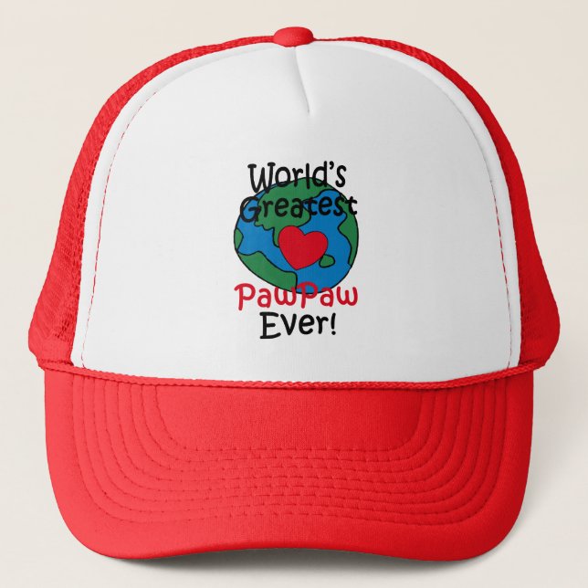 World’s Greatest PawPaw Heart Trucker Hat (Front)