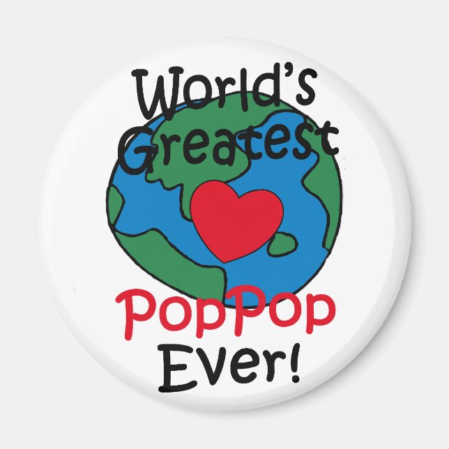 World’s Greatest PopPop Heart Magnet (Front)