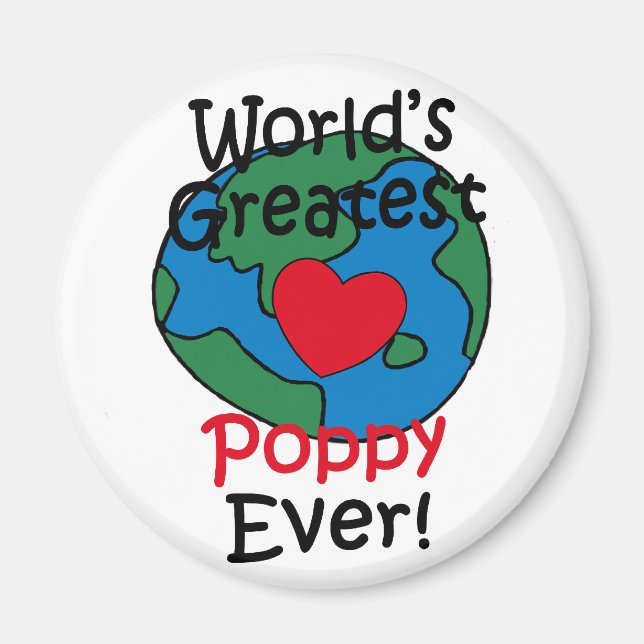 World’s Greatest Poppy Heart Magnet (Front)