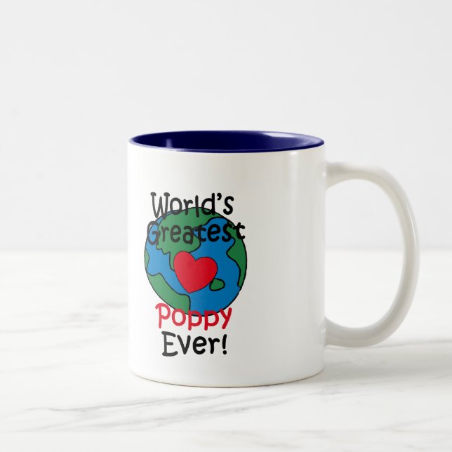World’s Greatest Poppy Heart Two-Tone Coffee Mug (Right)