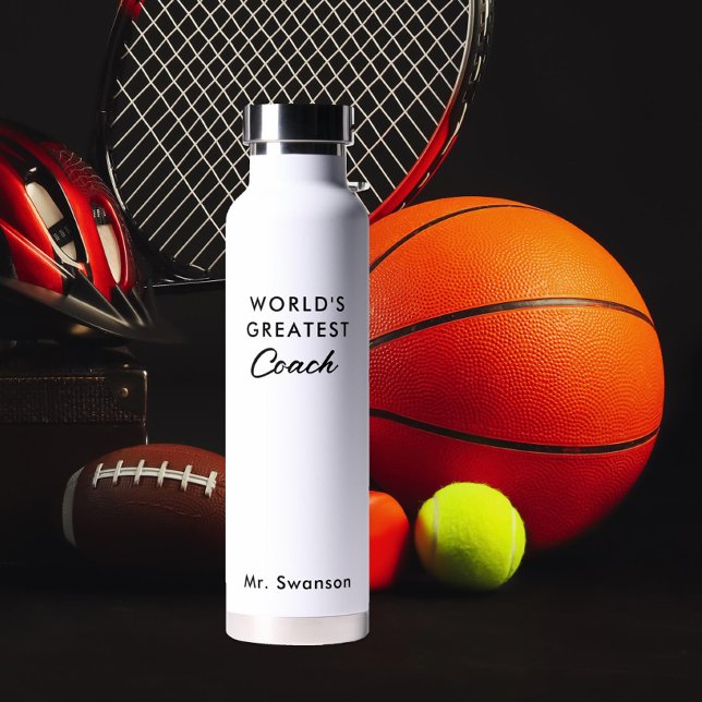 World’s Greatest Teacher Best Coach Water Bottle (Creator Uploaded)
