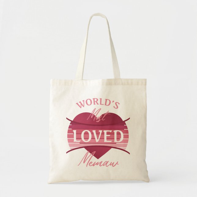 World’s Most Loved Memaw Tote Bag (Front)
