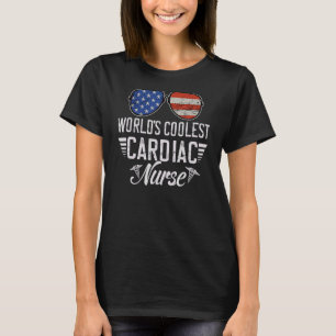 World´s Okayest Cardiac Nurse American Flag Patrio T-Shirt