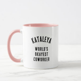 World’s Okayest Coworker Funny Custom Text Mug