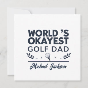 World’s Okayest Golf Dad Custom Name Design Holiday Card