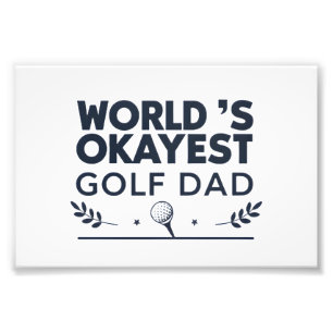 World’s Okayest Golf Dad Vintage Emblem Photo Print