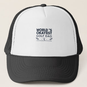 World’s Okayest Golf Dad Vintage Emblem Trucker Hat