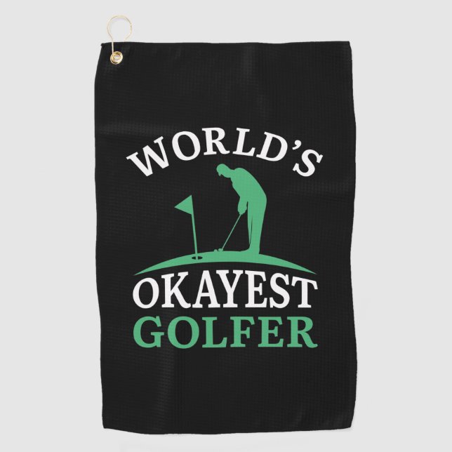 World’s Okayest Golfer Golf Towel (Front)
