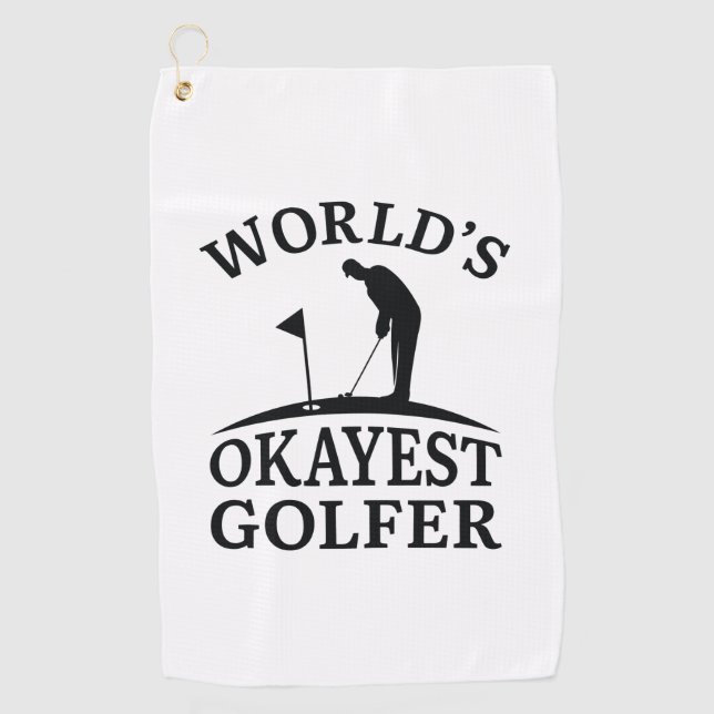World’s Okayest Golfer Golf Towel (Front)