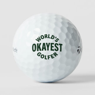 World’s Okayest Golfer Vintage Pro Shop Style Golf Balls