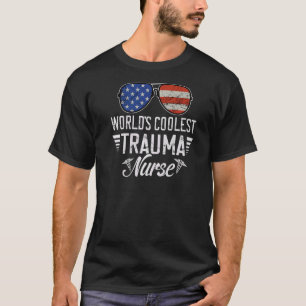 World´s Okayest Trauma Nurse American Flag Patriot T-Shirt