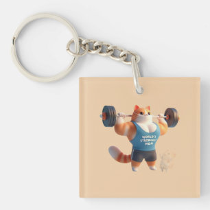 World’s Strongest Mum Cat Keychain