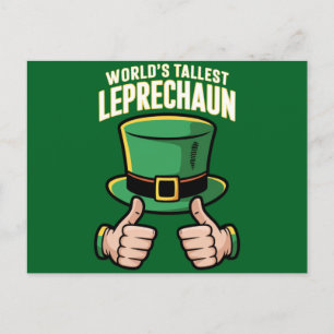 World’s Tallest Leprechaun Funny Irish Humour  Postcard
