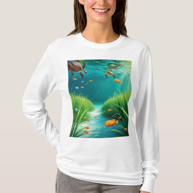 World Sea grass Day T-Shirt (Front)