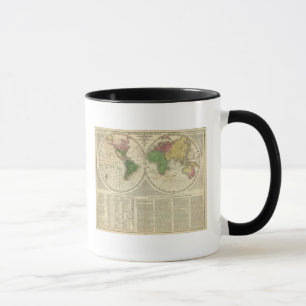 World shown as two hemispheres mug