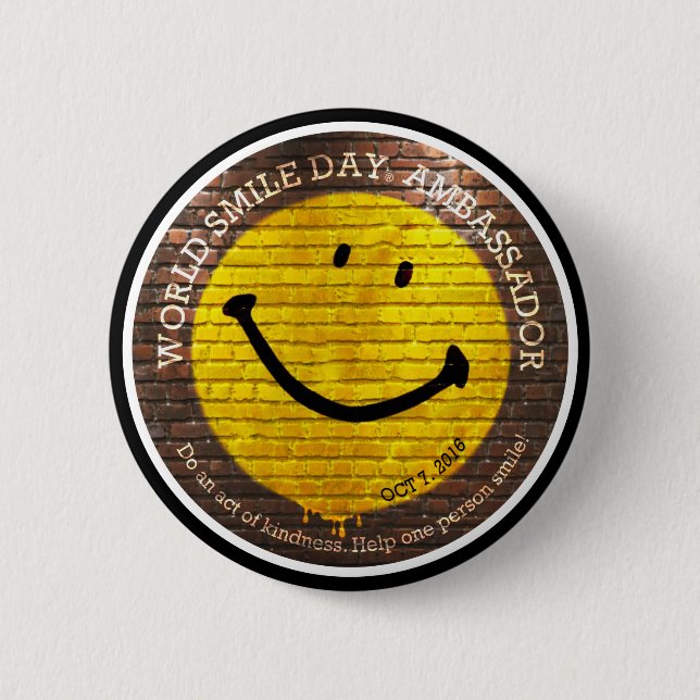 World Smile Day® Ambassador 2016 Button (Front)
