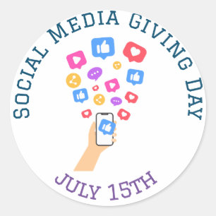 World Social Media Giving Day Classic Round Sticker