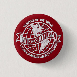 World Socialist Party of the United States red 3 Cm Round Badge