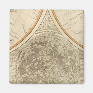 World south hemisphere map magnet