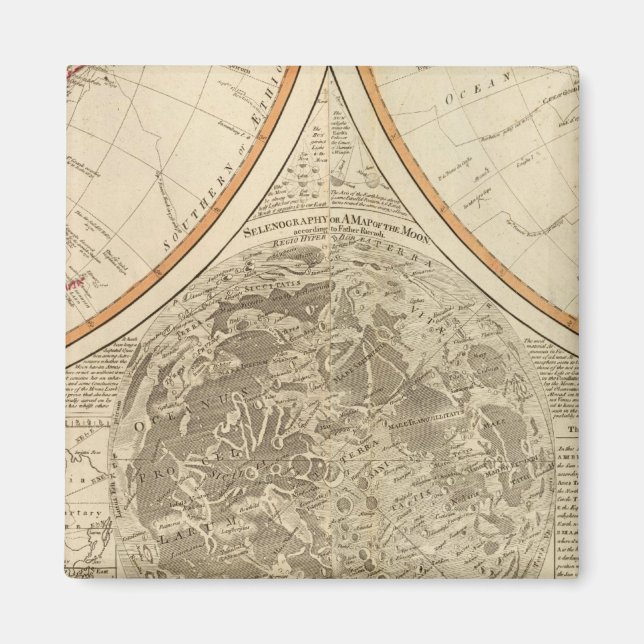 World south hemisphere map magnet (Front)