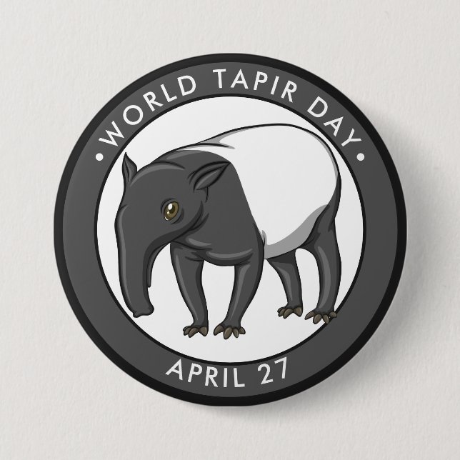 World Tapir Day 7.5 Cm Round Badge (Front)