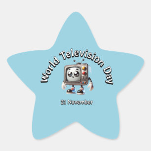 World Television Day. 21 November  Star Sticker