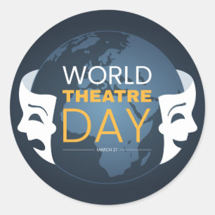 World Theatre Day Classic Round Sticker