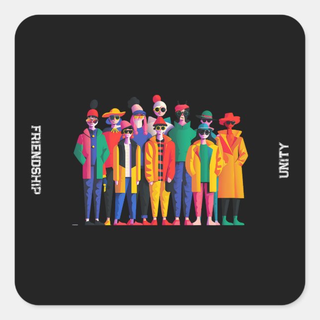 World Thinking Day Friendship Unity Diversity Square Sticker (Front)