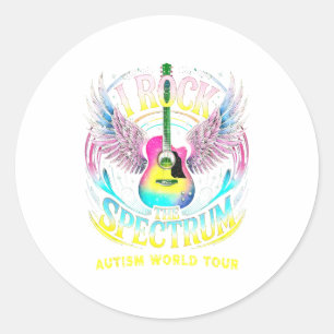 World Tour Autism I Rock The Spectrum Mom Inclusio Classic Round Sticker