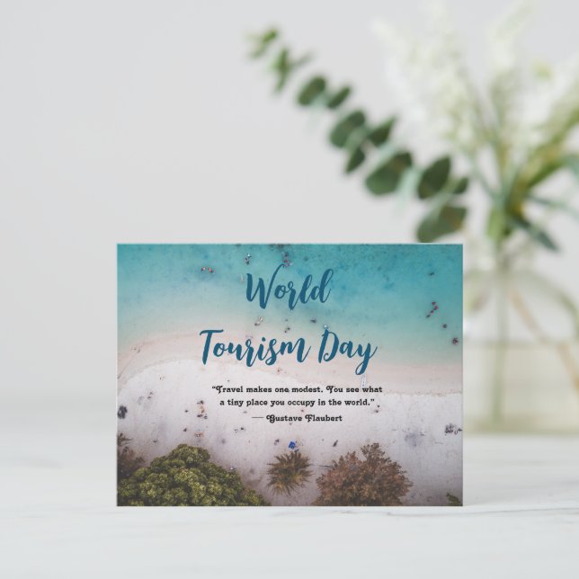 World Tourism Day Postcard Happy Tourism Day  (Standing Front)