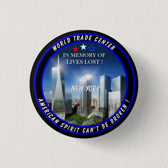 World Trade Centre 3 Cm Round Badge (Front)