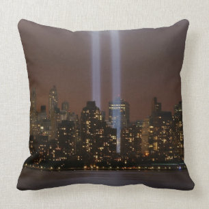 World trade centre tribute in light in New York. Cushion
