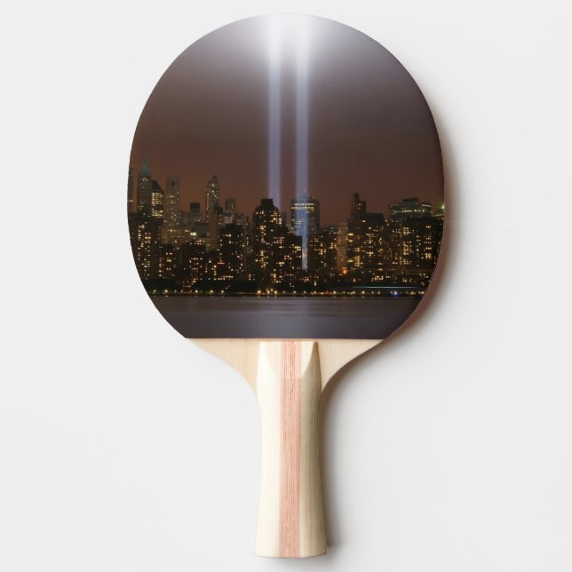 World trade centre tribute in light in New York. Ping Pong Paddle (Front)