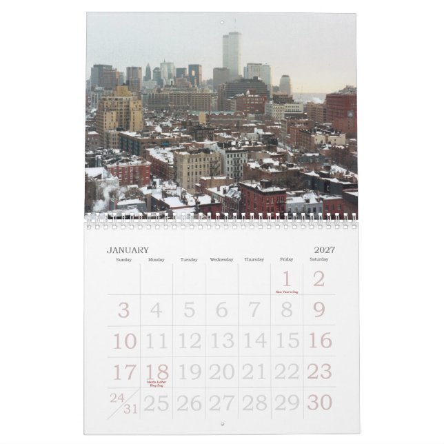 World trade centre type calendar (Jan 2027)