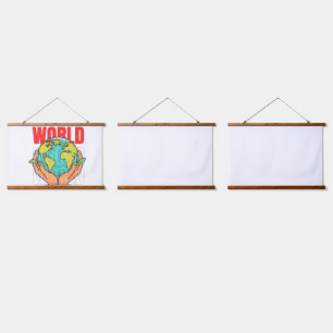 World – Travel Adventure Globe Design Hanging Tapestry