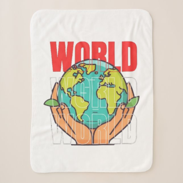 World – Travel Adventure Globe Design Sherpa Blanket (Front)