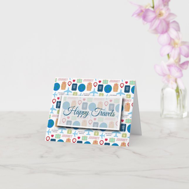 World Travel Folded  Card (Orchid)