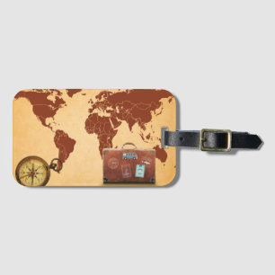 World travel luggage tag