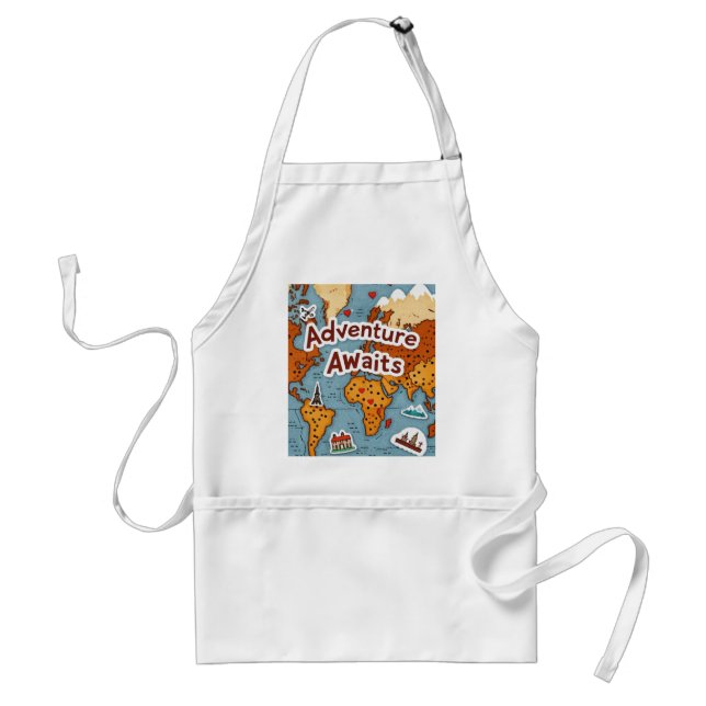 World Travel Map with quote Standard Apron (Front)