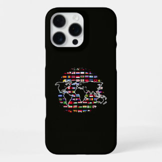 World Travel Map World Map International Flags iPhone 16 Pro Max Case