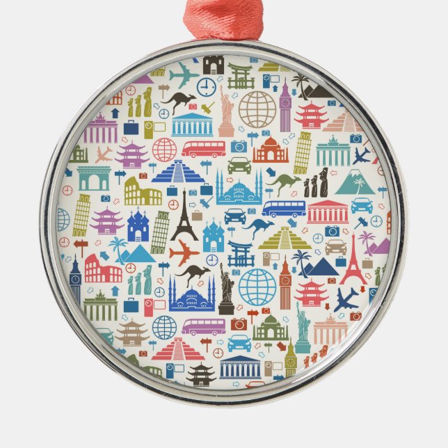 world travel metal tree decoration (Front)