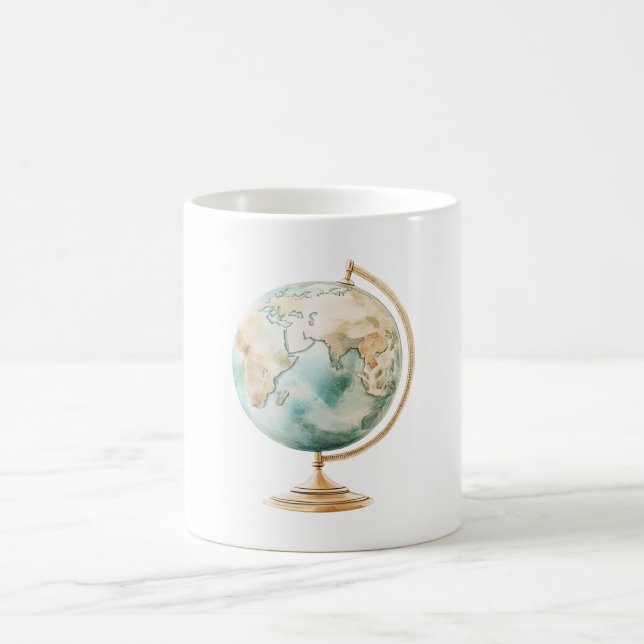 World Travel Places Globe Coffee Mug (Center)