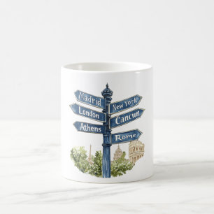 World Travel Places Madrid London Athens Coffee Mug