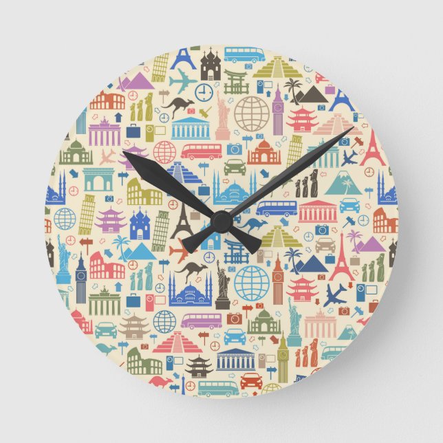 world travel round clock (Front)