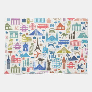 world travel tea towel